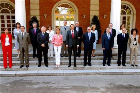 20/07/2007. 36Eighth Legislature (5). Group photo of the government of José Luis Rodríguez Zapatero following the cabinet reshuffle announce...